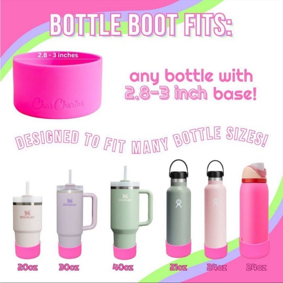 White bottle boot + 40 oz Black Stanley Quencher Flowstate Tumbler - Picture 3 of 12